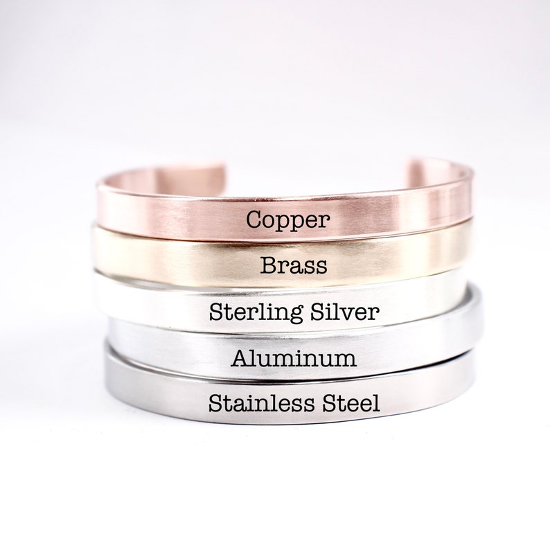 Nolite te bastardes carborundorum Cuff Bracelet Your choice of aluminum, stainless steel, brass, copper, sterling silver image 3