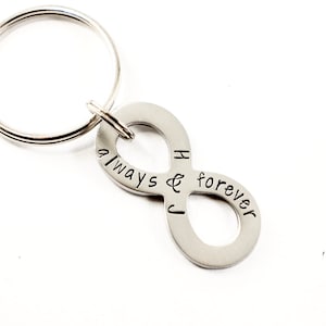 Always & Forever Infinity Keychain with initials - Always and Forever - infinity symbol keychain