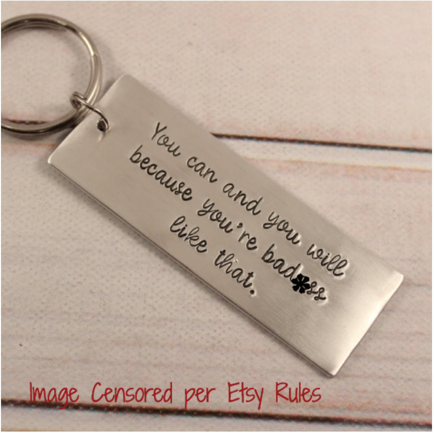 Custom Hand Stamped Keychain personalized with YOUR CHOICE Etsy