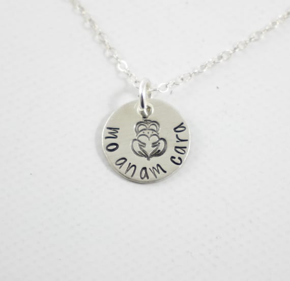 Mo Anam Cara Irish Gaelic My Soul Friend Hand Stamped Sterling