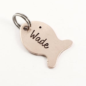 Copper or Stainless Steel fish with name, date or initials Charm Add-On