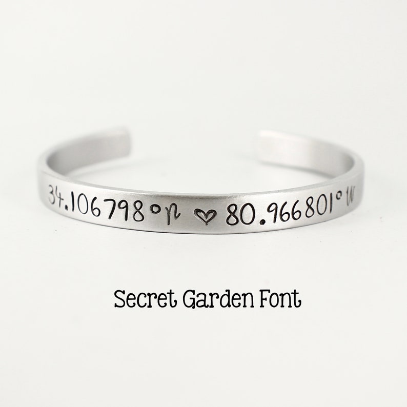 Custom Coordinate Bracelet - GPS Location - Coordinate Jewelry image 9