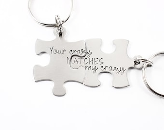 Your crazy matches my crazy - Stainless Steel puzzle piece set