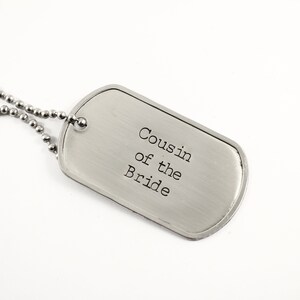 Personalized, Dog Tag Necklace / keychain with your choice of text - Stainless steel - Inspire, new parent gift, bridal party gift