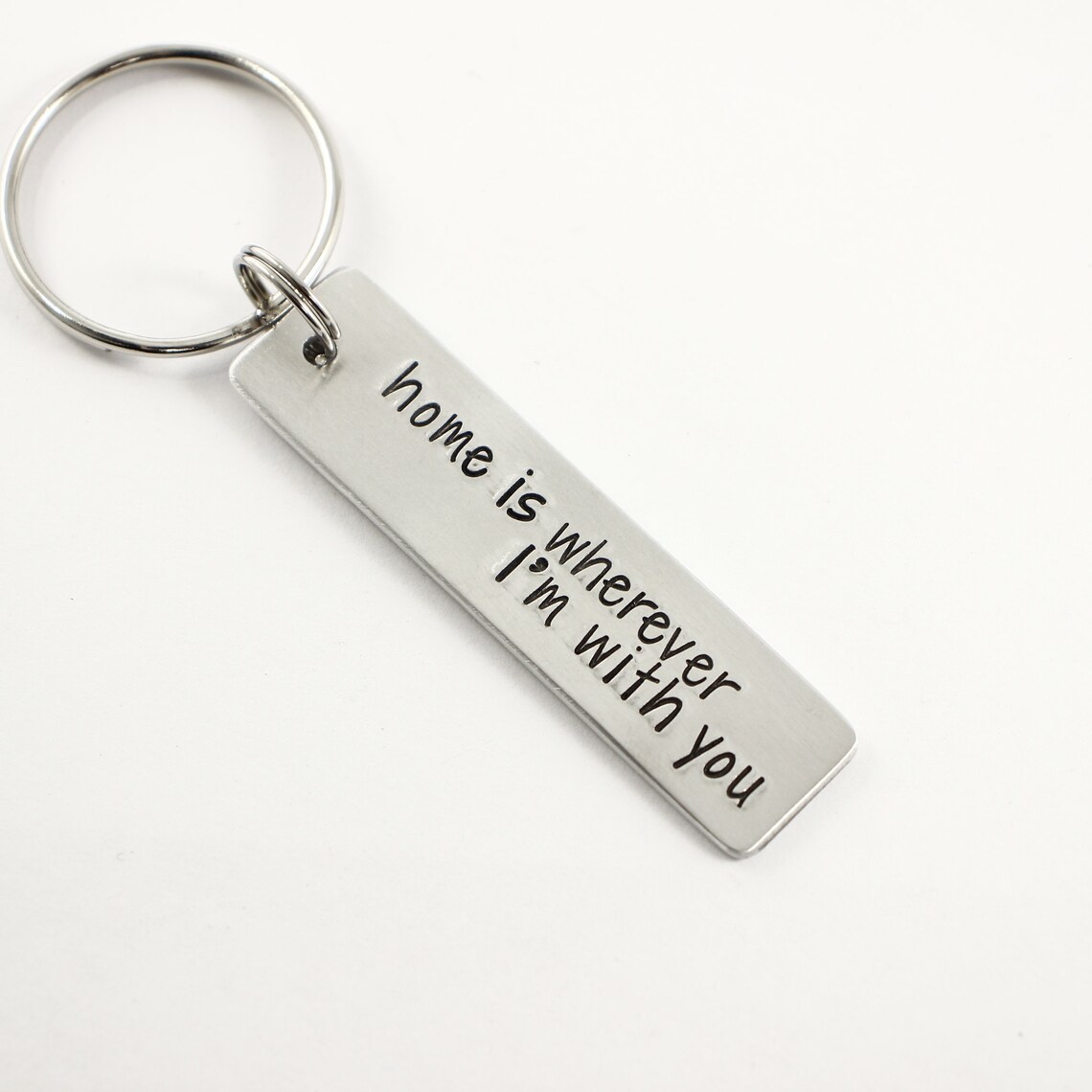 Home is Wherever I'm with You Hand Stamped Keychain Etsy