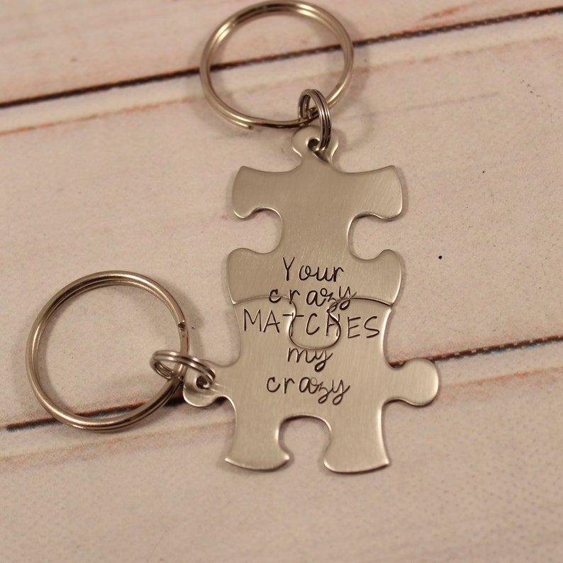 Your Crazy Matches My Crazy Stainless Steel Puzzle Piece Set - Etsy