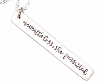 Nevertheless, she persisted sterling silver charm necklace - Nevertheless, she persisted charm - she persisted necklace