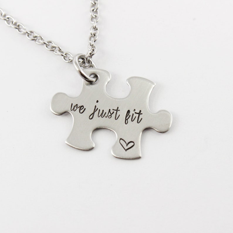 Single puzzle piece with name, date or initials Charm Add-On / Keychain / necklace image 3