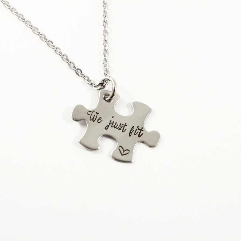 Single puzzle piece with name, date or initials Charm Add-On / Keychain / necklace image 6