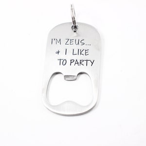 I Like to Party Bottle Opener Pet ID Tag - Dog ID - stainless steel - funny pet tag