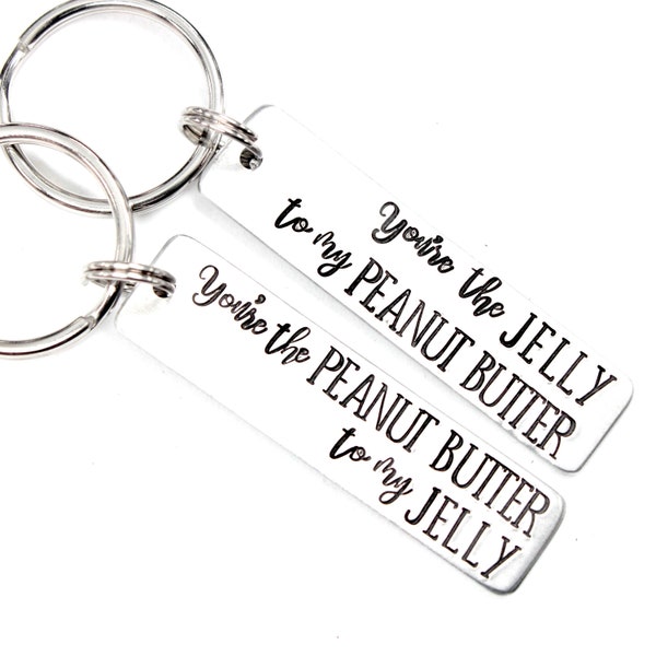 You're the Peanut Butter to my Jelly  - You're the Jelly to my Peanut Butter - Best friends keychain set - couples keychain set