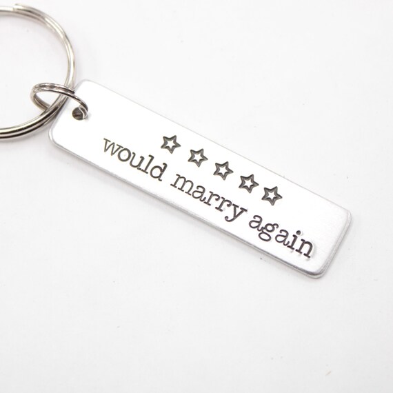 5 Years & Counting Personalized Keychain Hand Stamped Keychain