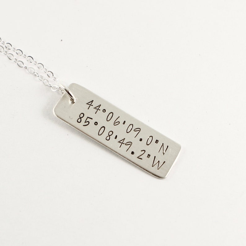 Coordinate necklace sterling silver Clearance