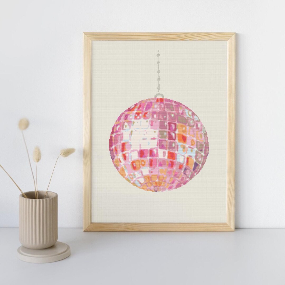 Mirroball Pattern Mirrorball Cross Stitch Pattern: Disco Ball DIY Home Decor Tutorial ...