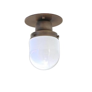 Brass Recessed Spotlight: Cream Globe Shade, Modern Ceiling/Wall Light