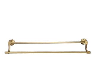 Brass Double Towel Rack: Kitchen & Bathroom Decor