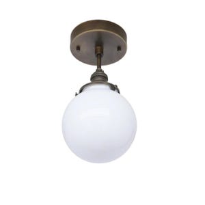 Semi-recessed ceiling light fixtures - mid-century modern globe light fixtures - modern brass light fixtures - ceiling lights,