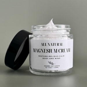 Crème de magnésium biologique calmante et relaxante musculaire pour le sommeil, supplément topique | Fabriqué aux États-Unis