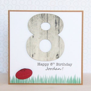 Football Birthday Card. Personalised Birthday Card For Him. Footy Card. Son Birthday Card. 6th 7th 8th 9th 10th 13th 14th 16th 18th 21st