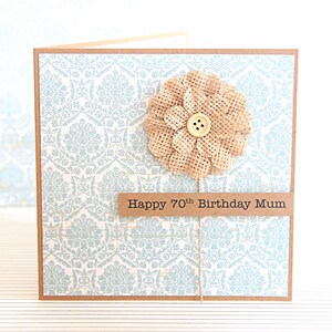 Personalised Birthday Card. Flower Card. Happy Birthday Card for Her. Number Birthday Card. 30th 40th 50th 60th 70th 80th 90th. Mum Card.