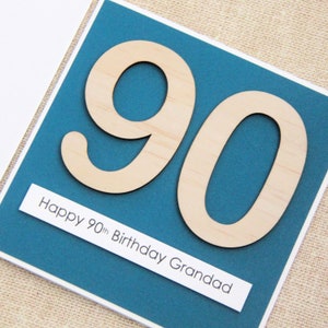 90th Birthday Card. 6 Colours. Personalised Birthday Card. Card For Him. Dad Card. 90th Male Card. 90th Birthday Gift. 90 Card. 90th Card.