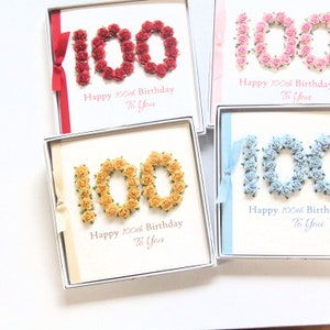 100th Personalised Birthday Card. Custom Made 100 Birthday Card. 101st 102nd 103rd 104th 105th Birthday Card for Mum Dad Grandma Grandad.