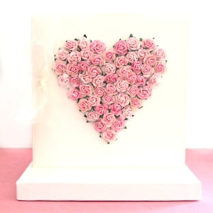 Luxury Rose Heart Card. 9 Colours. For Her Card. Birthday Card For Mum. Wife Card. 70th Birthday Card. 80th Birthday Card. Mum Birthday Gift