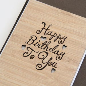 Happy Birthday To You Card. Bamboo Card. Happy Birthday Card. Birthday Card For Her. 18th, 21st, 30th, 40th, 50th, 60th, 70th, 80th, 90th.