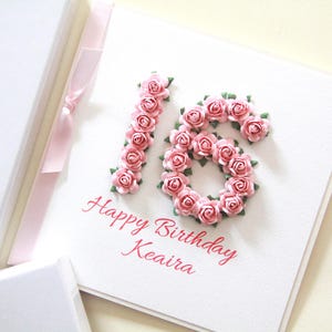 16th Birthday Card. 9 Colours. Personalised 16th Birthday Card. 16th Daughter Card. 16 Birthday Card For Her. 16th Gift. Sweet Sixteen.