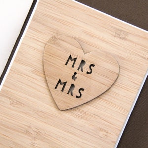 Mrs and Mrs Card. Wife Anniversary Card. Lesbian Wedding or Engagement Card. 5th Anniversary Card. Mrs & Mrs. Same Sex Card. Wife and Wife.