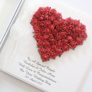Wedding Card Personalised in 9 Colours. Gift Boxed Luxury Wedding Card. Custom Made Wedding Card. Wishing Well Card. Wedding Keepsake Card.