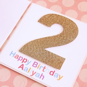 Number Birthday Card. Personalised Card. Girl 1st Birthday Card. 2nd Birthday. 3rd Birthday. 4th Birthday. 5th Birthday. 6th Card. One Card.