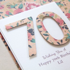 Personalised Age Birthday Card. Custom Made Number Birthday Card. Card for Her. 16th 18th 21st 30th 40th 50th 60th 70th 80th 90th. Mum Card.