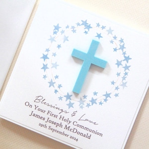 Boy First Holy Communion Card. Personalised 1st Communion Card. Grandson Communion Card. Son Card. Godson Card. On Your First Communion Gift