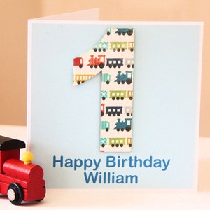 Train Number Birthday Card. Personalised Birthday Card for Boys Grandson Son. First Birthday Card. One Year Old Card. 1st 2nd 3rd 4th Card.