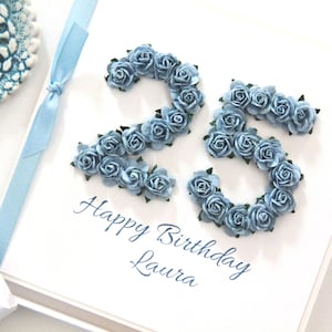 25th Birthday Card in 9 Colours. Personalised 25th Birthday Card. 25th Daughter Card. 25 Birthday Card For Her, Girlfriend, Granddaughter