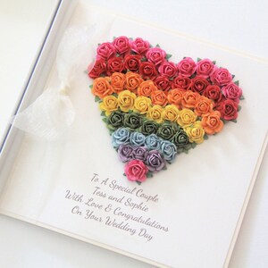 Rainbow Wedding Card. Personalised Same Sex Wedding Card. Gay or Lesbian Wedding Card from Parents to Daughter or Son. Mrs & Mrs, Mr and Mr.