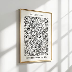 William Morris Style Digital Poster Illustration, Blumenzeichnungen Poster Print, Botanischer Druck, Gärten Poster, Jungle Art, Wand Kunst Dekor