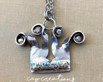 Vintage Silverware Necklace, Silverware Jewelry, Crown Pendant, Fork Crown, Vintage Silverware, Crown Jewelry, Crown Necklace, Jester Hat