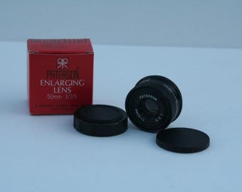 Paterson Enlarging Lens, 50 mm, Vintage Darkroom Equipment, Film Development, Photography Hobby, Equipment for Darkroom, Film Developing
