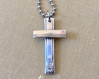 Vintage Silverware, Cross Necklace, Silverware Jewelry, Cross Pendant, Silverware Cross, Cross Jewelry, Spoon Necklace, Christian Gift