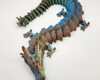 3Dプリントされた関節式クリスタルドラゴンフィジェットトイ