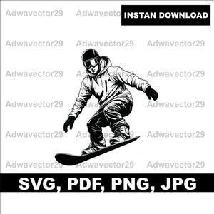 Snowboarder Design Files, model template design print, Digital Download ClipArt Graphic for DYI craft wall furniture deco, Vector, SVG PNG