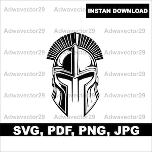 Spartan Helmet Svg & PNG Files, Vector Graphic Design Cut Print Laser Engrave Files, Instant Digital Download