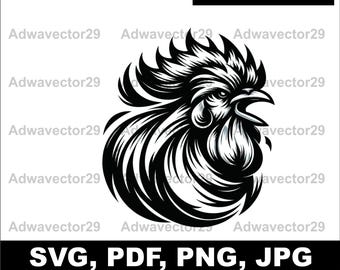Angry Rooster Head Middle High School Sports Team Mascot svg png jpg pdf pdf, Junglefowl Shirt png, Fighting Bread Farm Head jpeg
