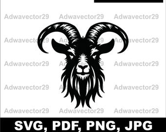 Aries Ram's Head Design, Farm Animal Decal Graphics Illustration T-Shirt, Cricut Cut Files Printable Clip Art Vector Digital pdf Png jpg svg