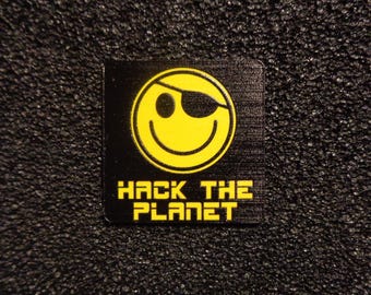 Hackers Hack the planet Logo Label Decal Case Sticker Badge [514b]