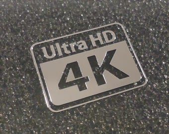 4K ULTRA HD Metal Label / Aufkleber / Sticker / Badge / Logo 20 x 15mm [430b]