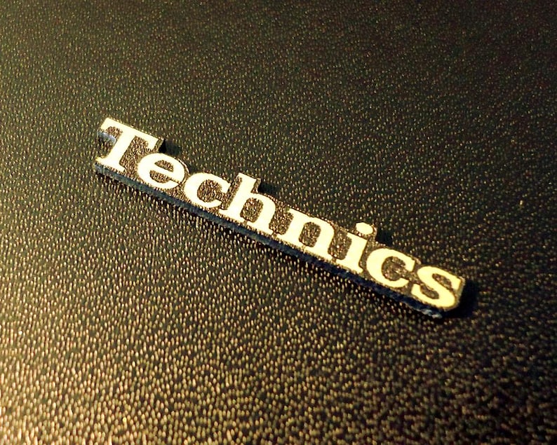 Technics Logo Emblem Badge GOLD Color Brushed 3M Adhesive 30 X 5 Mm ...
