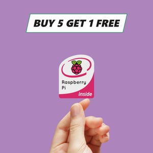 Raspberry Pi Inside Vinylklistermärke Logotyp Emblem Badge 19 x 24 mm [800]